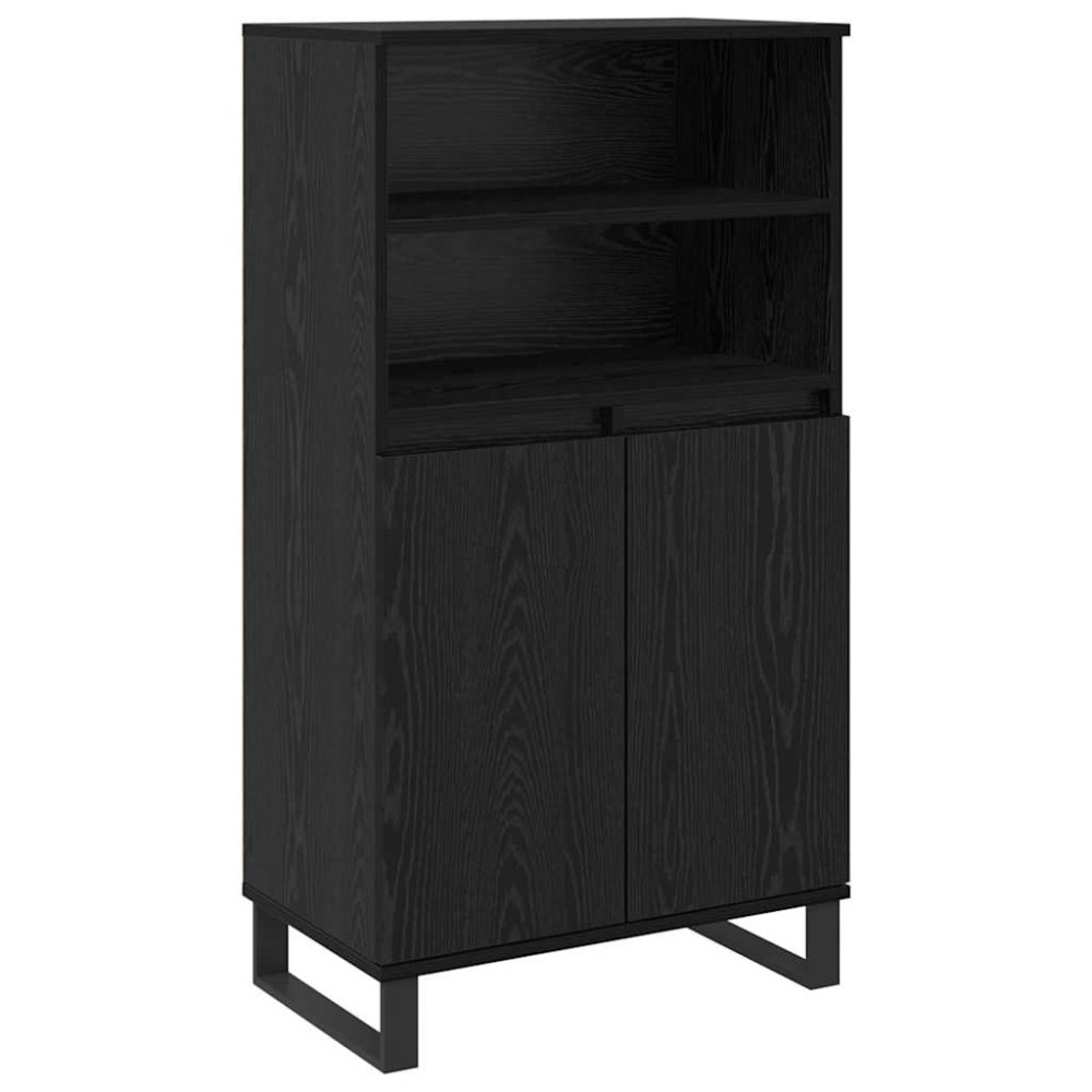 vidaXL Bufet cu raft cu depozitare cu ușă Negru 60 x 36 x 110 cm Lemn compozit