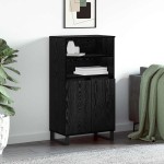 vidaXL Bufet cu raft cu depozitare cu ușă Negru 60 x 36 x 110 cm Lemn compozit vidaXL Bufet cu raft cu depozitare cu ușă Negru 60 x 36 x 110 cm Lemn compozit