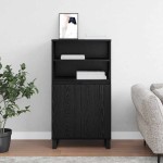 vidaXL Bufet cu raft cu depozitare cu ușă Negru 60 x 36 x 110 cm Lemn compozit vidaXL Bufet cu raft cu depozitare cu ușă Negru 60 x 36 x 110 cm Lemn compozit