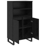 vidaXL Bufet cu raft cu depozitare cu ușă Negru 60 x 36 x 110 cm Lemn compozit vidaXL Bufet cu raft cu depozitare cu ușă Negru 60 x 36 x 110 cm Lemn compozit