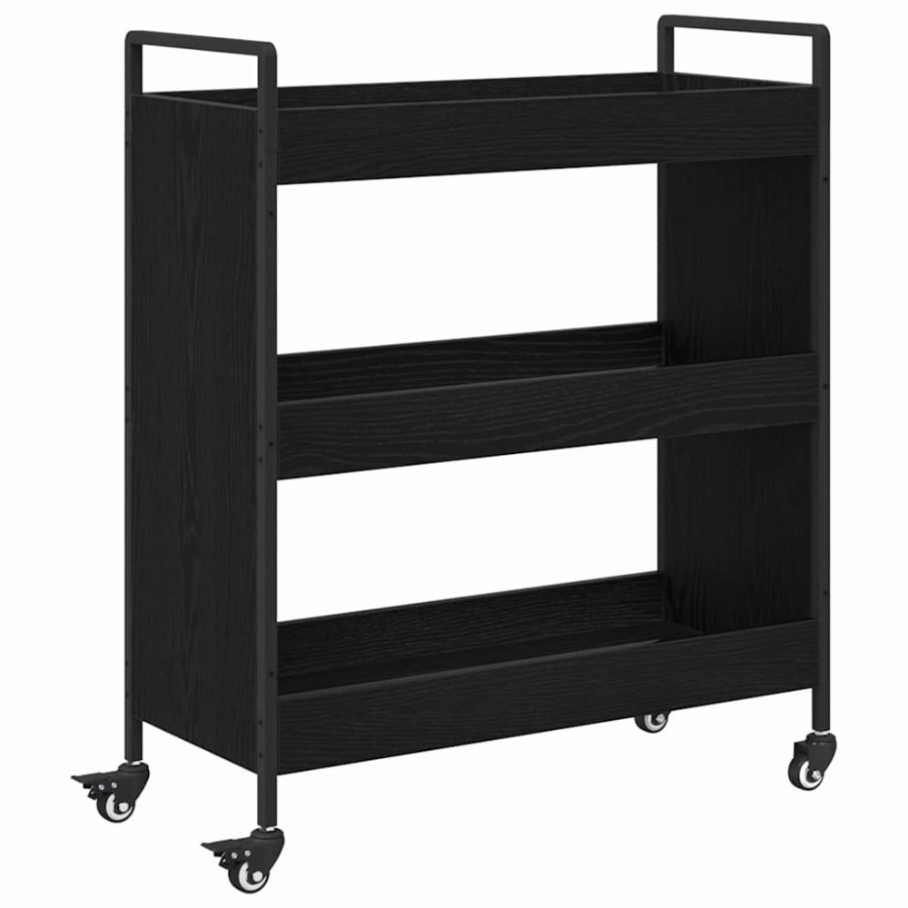 vidaXL Troler de Bucătărie Stejar negru 70 x 30 x 82 cm Lemn compozit