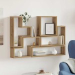 vidaXL Cubo de perete stejar artizanal 96 x 12 x 64 cm Lemn compozit