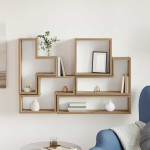 vidaXL Cubo de perete stejar artizanal 96 x 12 x 64 cm Lemn compozit