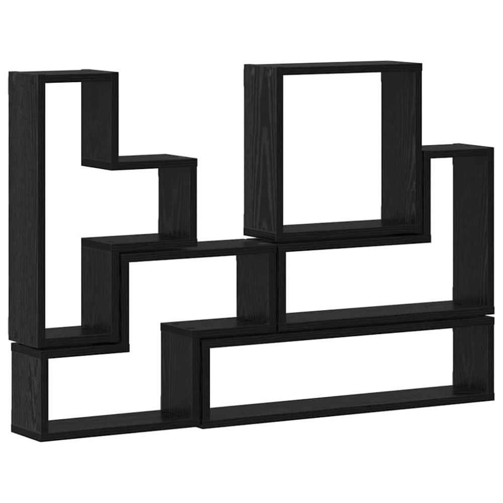vidaXL Cubo de perete Stejar negru 96 x 12 x 64 cm Lemn compozit