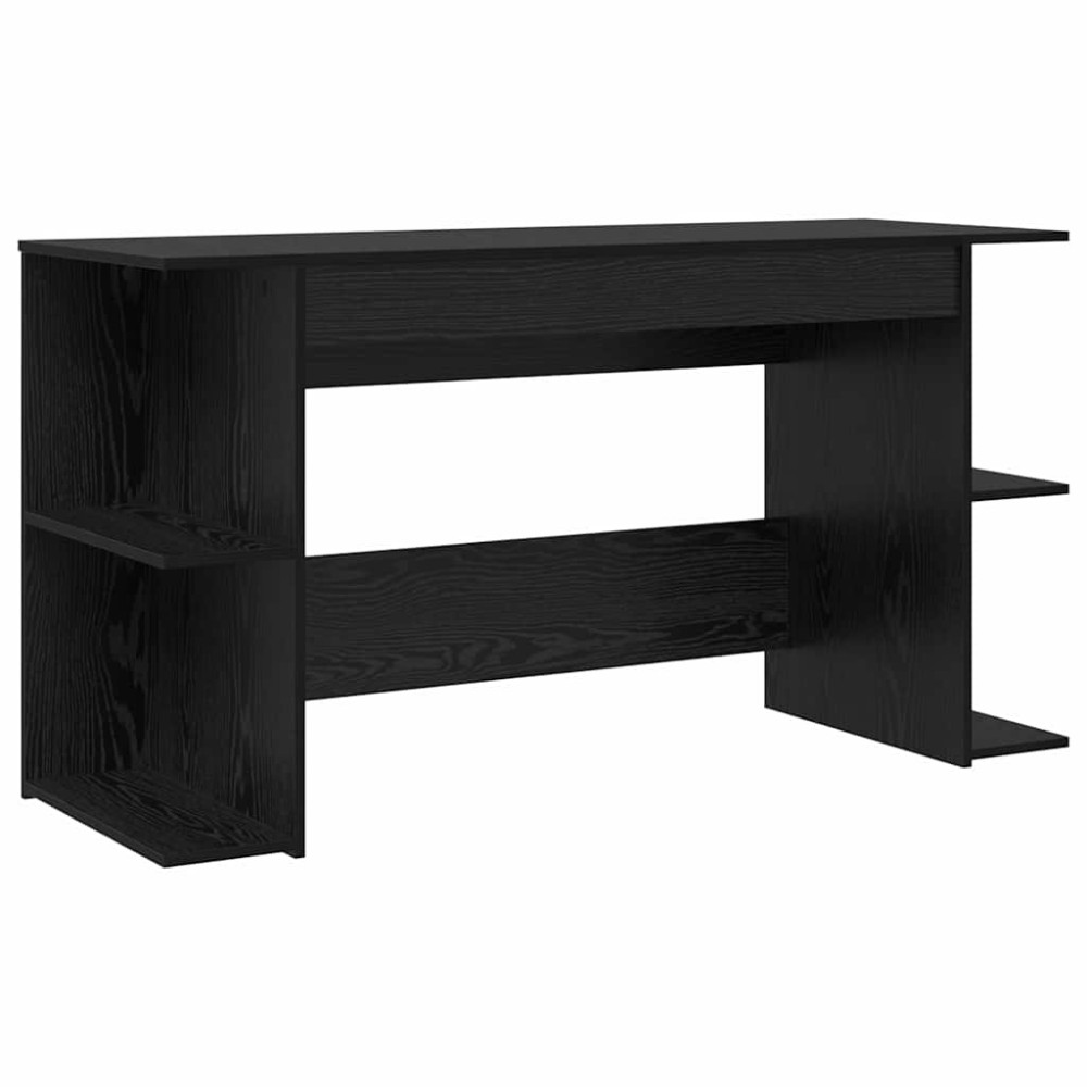 vidaXL Birou cu raft Altele cu depozitare Stejar negru 140 x 50 x 75 cm Lemn compozit