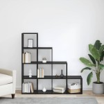 vidaXL Bibliotecă Separator de Camera Stejar Negru