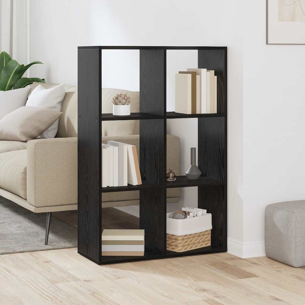 vidaXL Dulap pentru cărți Stejar negru 69.5 x 29 x 103.5 cm