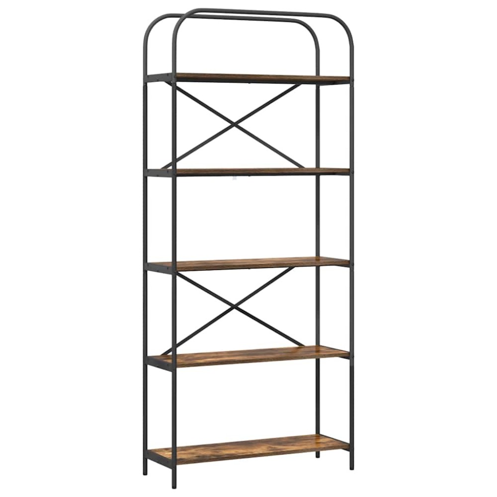 vidaXL Raft pentru cărți Stejar afumat 80 x 30 x 183 cm Lemn compozit