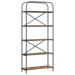 vidaXL Raft pentru cărți Stejar afumat 80 x 30 x 183 cm Lemn compozit