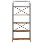 vidaXL Raft pentru cărți Stejar afumat 80 x 30 x 183 cm Lemn compozit