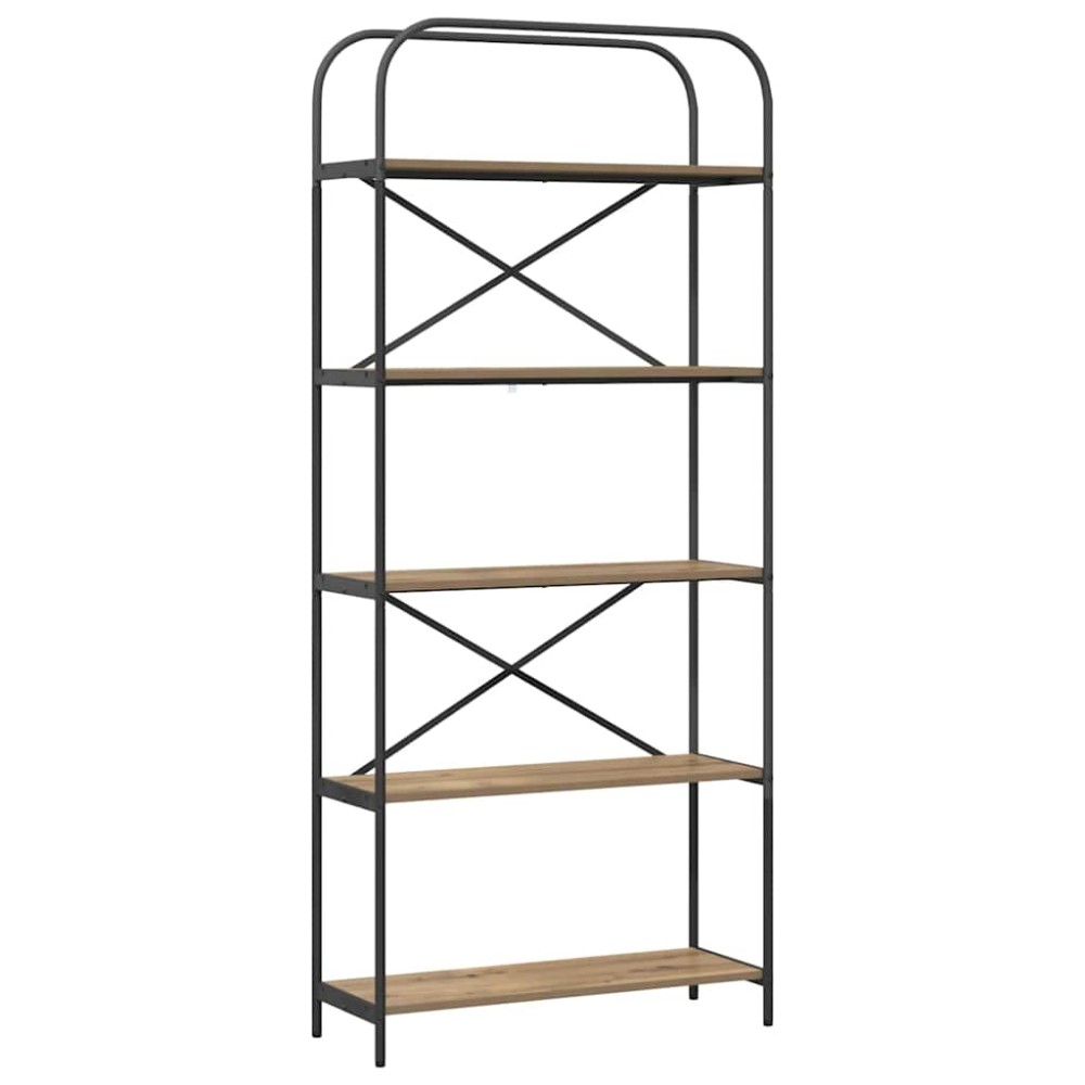 vidaXL Raft pentru cărți stejar artizanal 80 x 30 x 183 cm