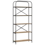 vidaXL Raft pentru cărți stejar artizanal 80 x 30 x 183 cm