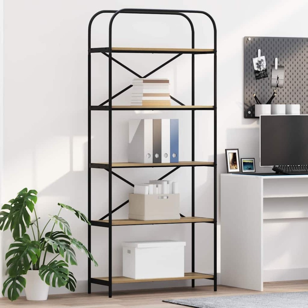 vidaXL Raft pentru cărți stejar artizanal 80 x 30 x 183 cm