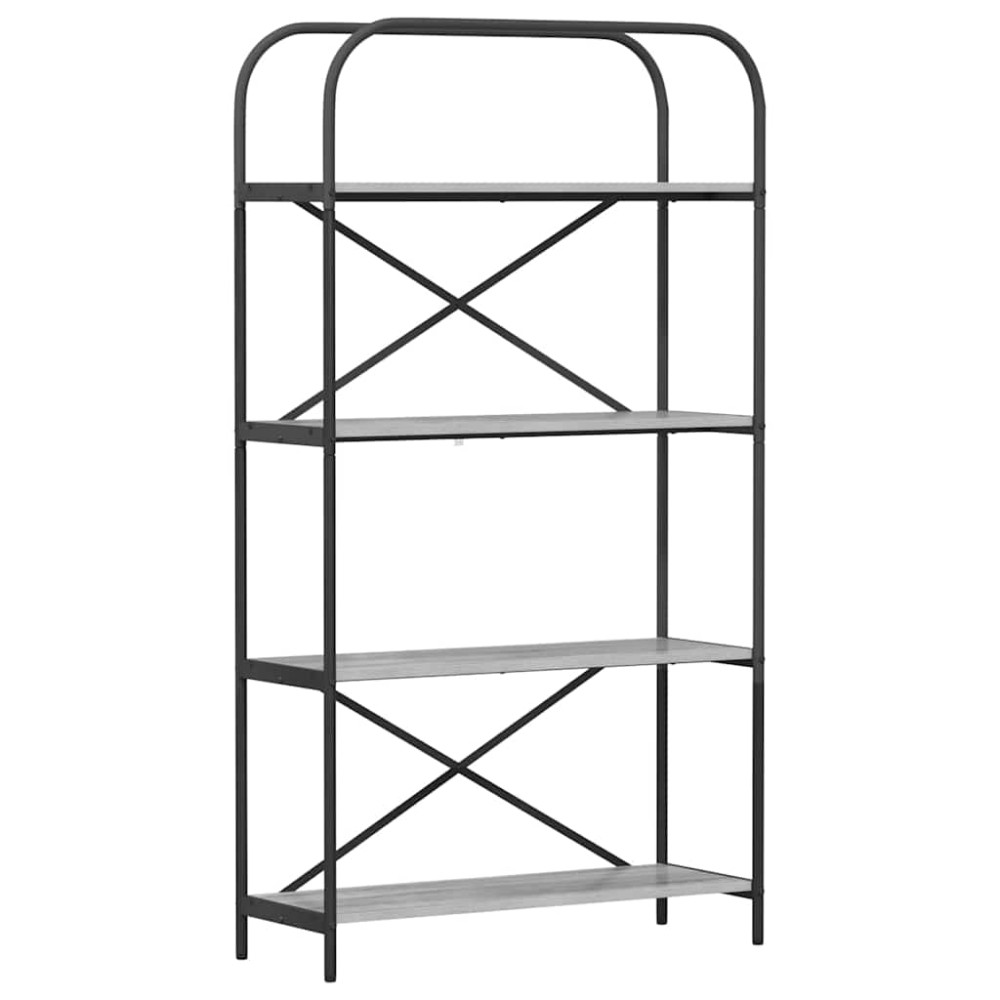 vidaXL Raft pentru cărți sonoma gri 80 x 30 x 146 cm Lemn compozit