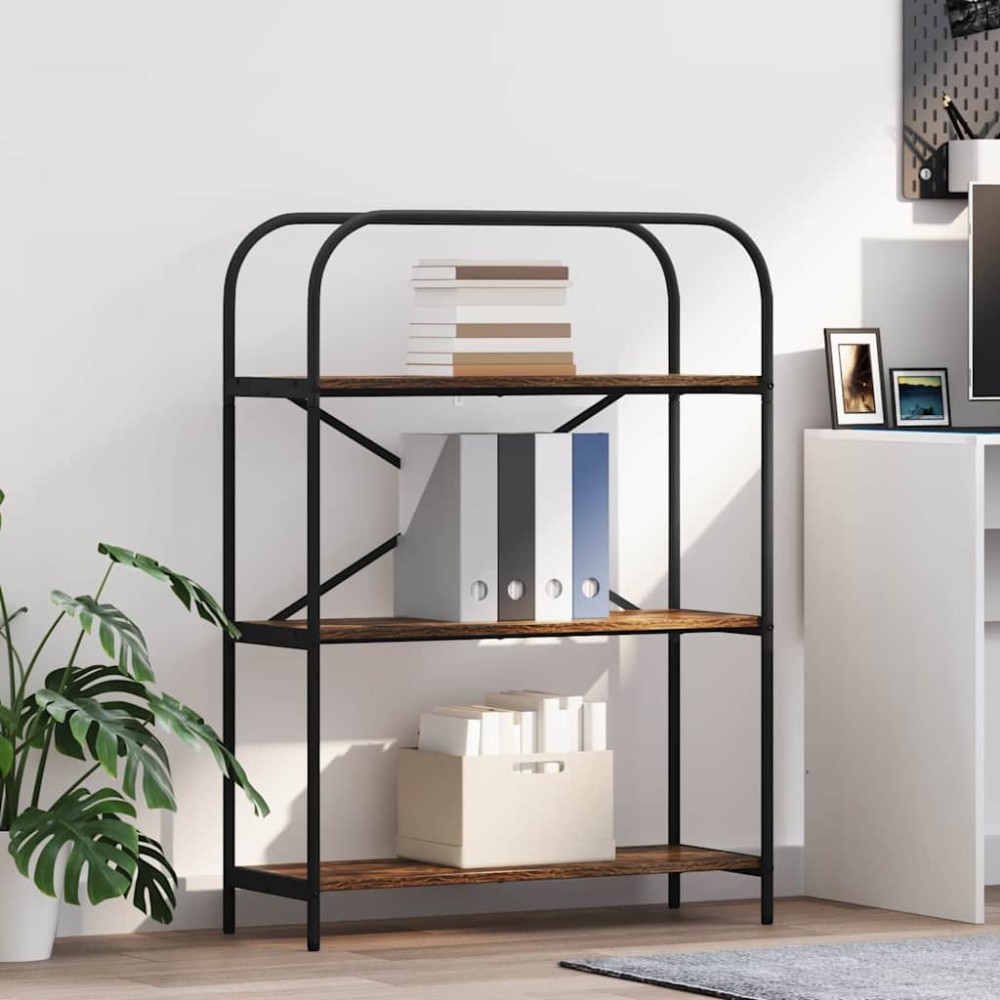 vidaXL Raft pentru cărți Stejar afumat 80 x 30 x 109 cm Lemn compozit