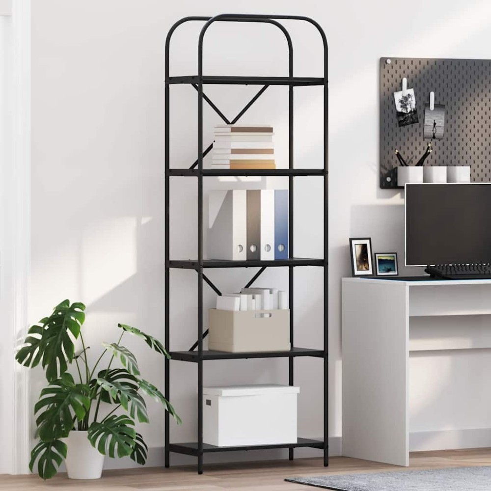 vidaXL Raft pentru cărți Stejar negru 60 x 30 x 183 cm Lemn compozit