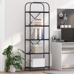 vidaXL Raft pentru cărți Stejar negru 60 x 30 x 183 cm Lemn compozit