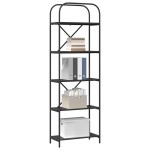 vidaXL Raft pentru cărți Stejar negru 60 x 30 x 183 cm Lemn compozit