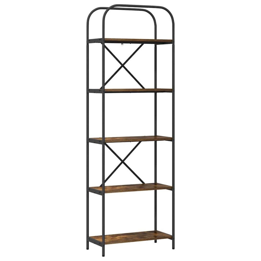 vidaXL Raft pentru cărți Stejar afumat 60 x 30 x 183 cm Lemn compozit