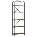 vidaXL Raft pentru cărți Stejar afumat 60 x 30 x 183 cm Lemn compozit