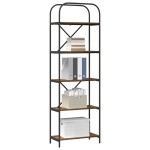 vidaXL Raft pentru cărți Stejar afumat 60 x 30 x 183 cm Lemn compozit