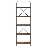 vidaXL Raft pentru cărți Stejar afumat 60 x 30 x 183 cm Lemn compozit