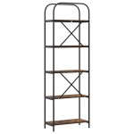 vidaXL Raft pentru cărți Stejar afumat 60 x 30 x 183 cm Lemn compozit