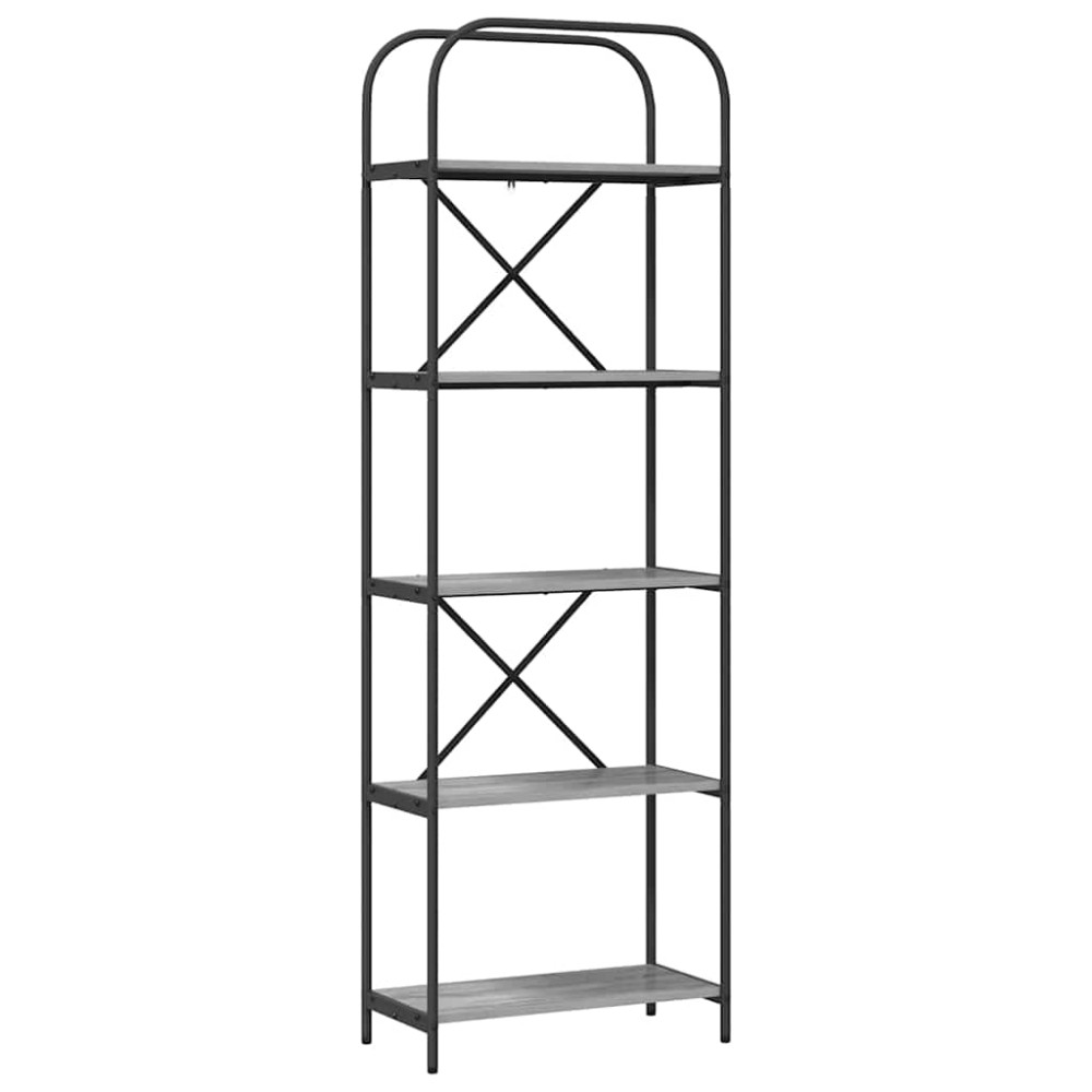 vidaXL Raft pentru cărți sonoma gri 60 x 30 x 183 cm Lemn compozit