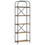 vidaXL Raft pentru cărți stejar artizanal 60 x 30 x 183 cm