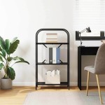 vidaXL Raft pentru cărți Stejar negru 60 x 30 x 109 cm Lemn compozit