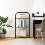 vidaXL Raft pentru cărți stejar artizanal 60 x 30 x 109 cm