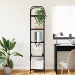 vidaXL Raft pentru cărți Stejar negru 40 x 30 x 183 cm Lemn compozit