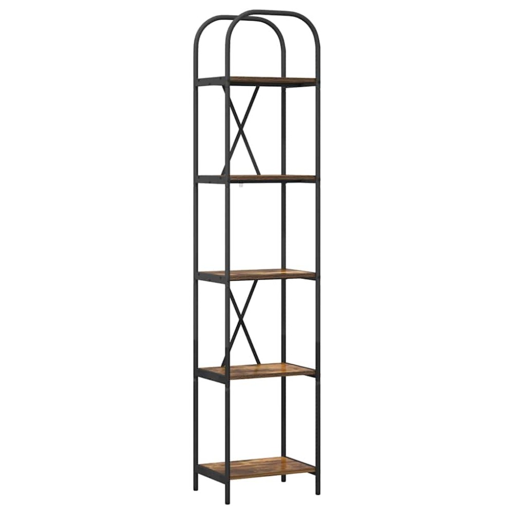 vidaXL Raft pentru cărți Stejar afumat 40 x 30 x 183 cm Lemn compozit