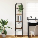 vidaXL Raft pentru cărți Stejar afumat 40 x 30 x 183 cm Lemn compozit