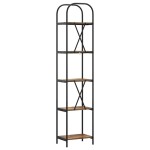 vidaXL Raft pentru cărți Stejar afumat 40 x 30 x 183 cm Lemn compozit