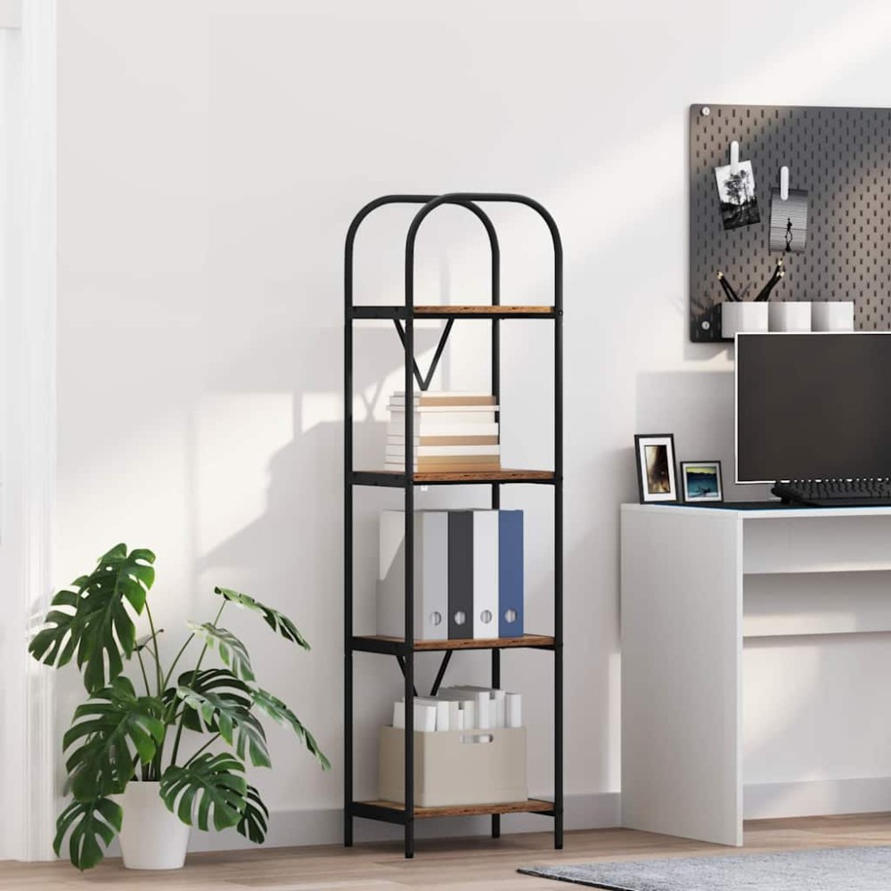 vidaXL Raft pentru cărți Lemn vechi 40 x 30 x 146 cm Lemn compozit