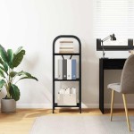 vidaXL Raft pentru cărți Stejar negru 40 x 30 x 109 cm Lemn compozit