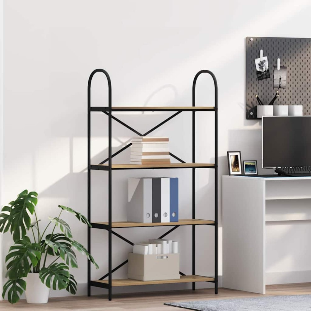 vidaXL Raft pentru cărți stejar artizanal 80 x 30 x 146 cm