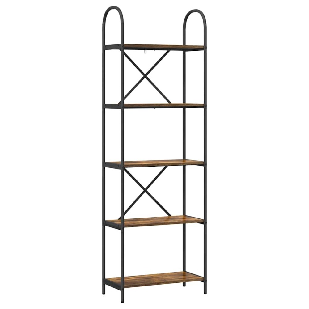 vidaXL Raft pentru cărți Stejar afumat 60 x 30 x 183 cm Lemn compozit