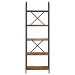 vidaXL Raft pentru cărți Stejar afumat 60 x 30 x 183 cm Lemn compozit