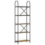 vidaXL Raft pentru cărți Stejar afumat 60 x 30 x 183 cm Lemn compozit