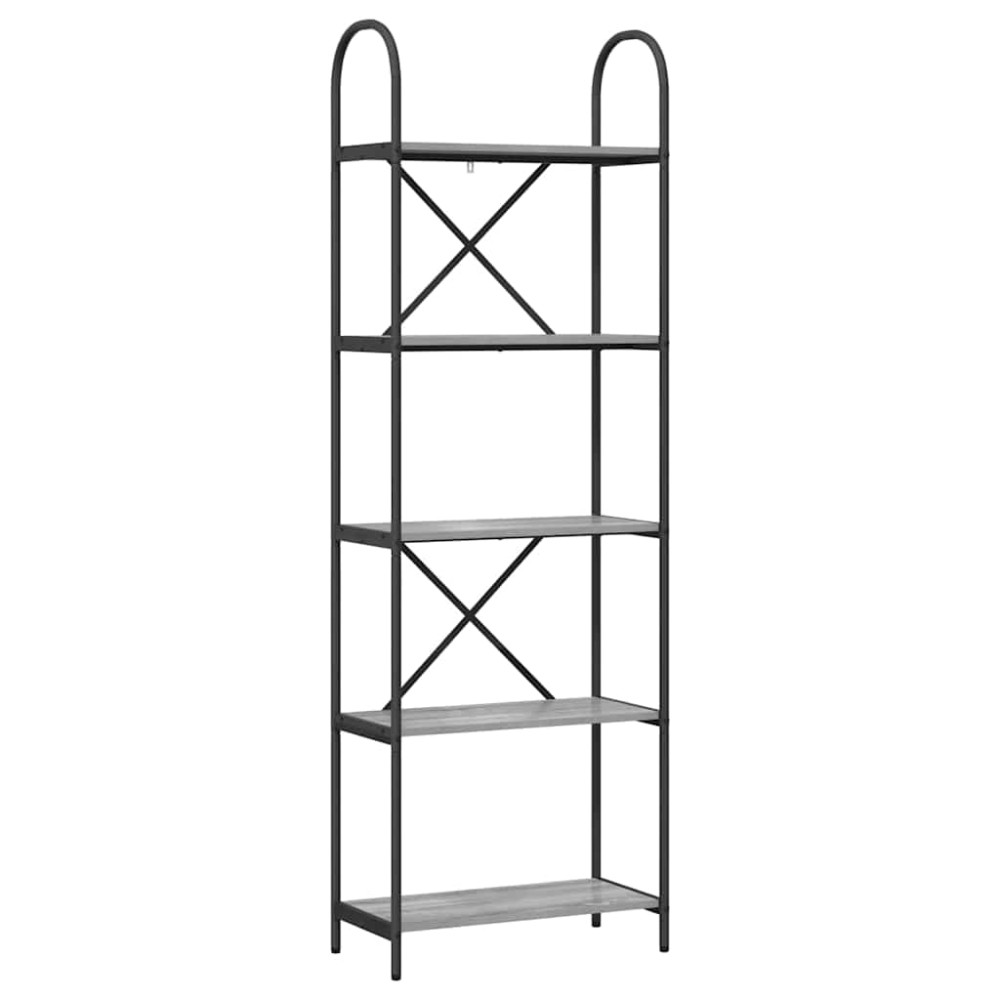 vidaXL Raft pentru cărți sonoma gri 60 x 30 x 183 cm Lemn compozit