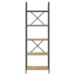 vidaXL Raft pentru cărți stejar artizanal 60 x 30 x 183 cm