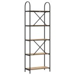 vidaXL Raft pentru cărți stejar artizanal 60 x 30 x 183 cm