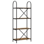 vidaXL Raft pentru cărți Stejar afumat 60 x 30 x 146 cm Lemn compozit