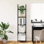 vidaXL Raft pentru cărți Stejar negru 40 x 30 x 183 cm Lemn compozit