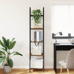 vidaXL Raft pentru cărți Stejar afumat 40 x 30 x 183 cm Lemn compozit