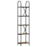 vidaXL Raft pentru cărți Stejar afumat 40 x 30 x 183 cm Lemn compozit