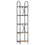 vidaXL Raft pentru cărți stejar artizanal 40 x 30 x 183 cm