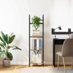 vidaXL Raft pentru cărți stejar artizanal 40 x 30 x 146 cm